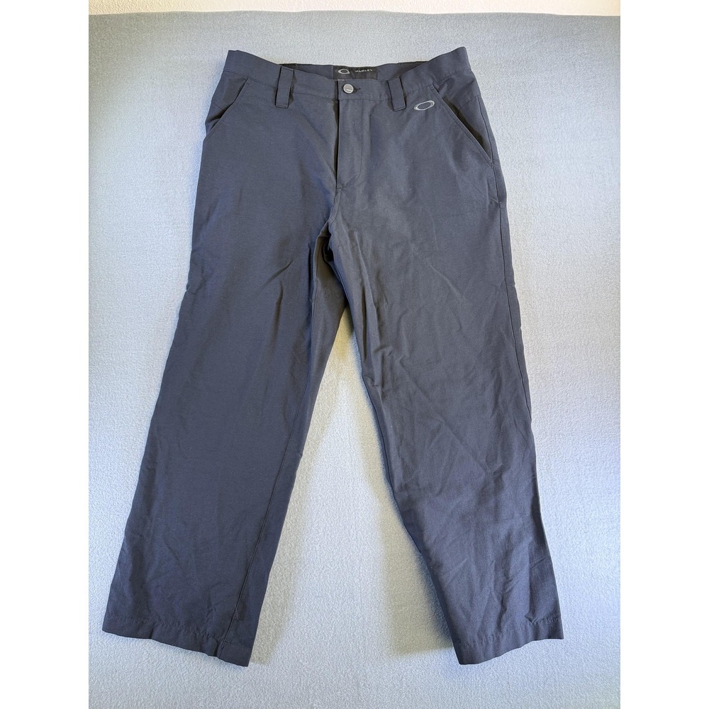 Oakley Pants Mens 34x32 Black Regular Fit Chino Microfiber Golf Casual Outdoor